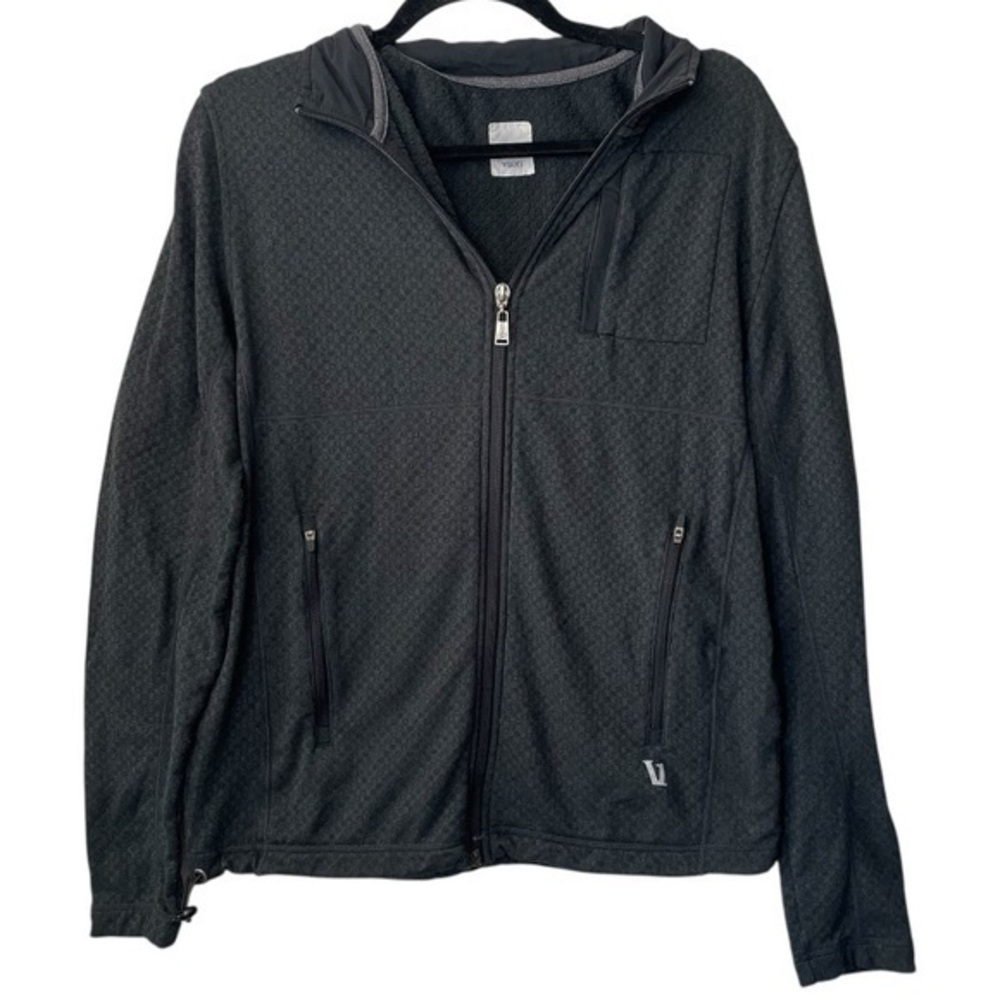 VUORI Geo Performance Workout Dark Grey Black Mens Athletic Jacket Coat Small